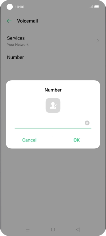 Key in +447953222222 and press OK. Key in +447953222222 and press OK.