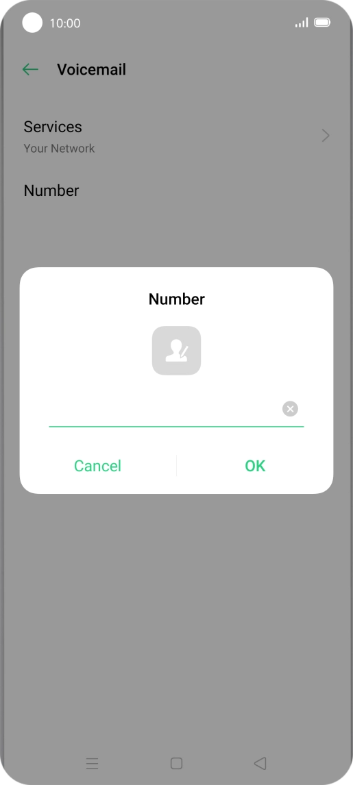 Key in +447953222222 and press OK. Key in +447953222222 and press OK.
