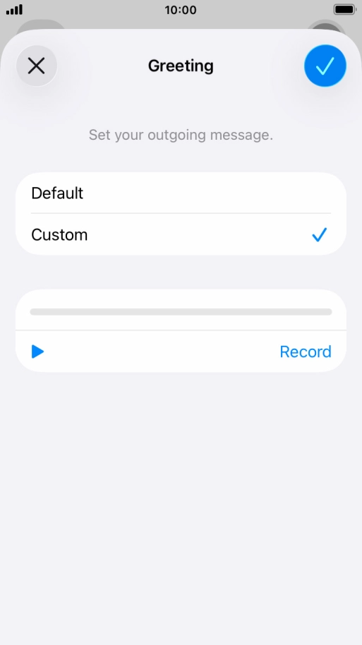 Press the play icon to play your personal greeting. Press the play icon to play your personal greeting.