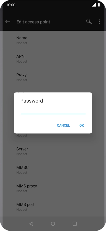 Key in secure and press OK. Key in secure and press OK.