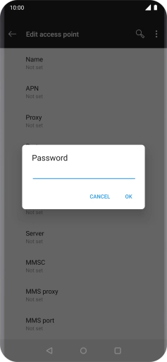 Key in secure and press OK. Key in secure and press OK.