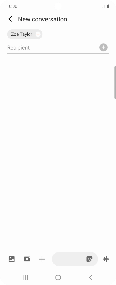 Press the text input field and write the text for your MMS. Press the text input field and write the text for your MMS.