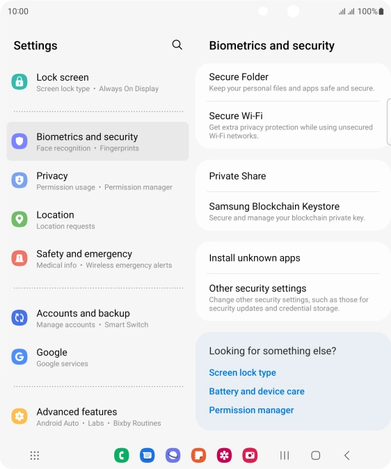 Press Other security settings. Press Other security settings.