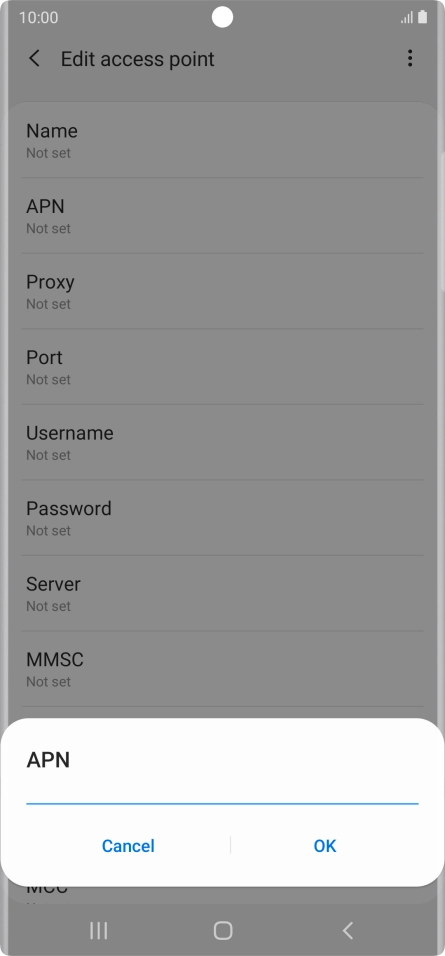 Key in everywhere and press OK. Key in everywhere and press OK.