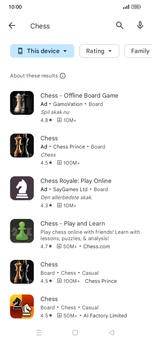 Press the required app. Press the required app.