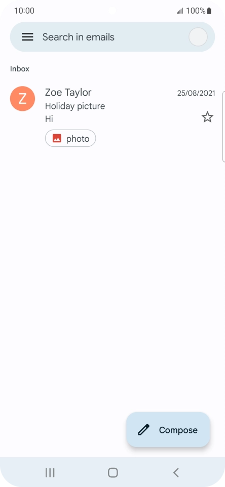 Press the email account icon. Press the email account icon.