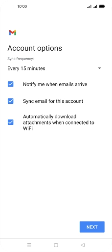 If this screen is displayed, you email account has been recognised and set up automatically. Follow the instructions on the screen to key in more information and finish setting up your phone. If this screen is displayed, you email account has been recognised and set up automatically. Follow the instructions on the screen to key in more information and finish setting up your phone.