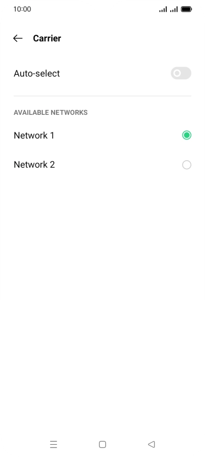 Press the required network. Press the required network.