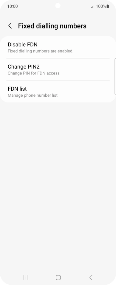 Press Disable FDN. Press Disable FDN.