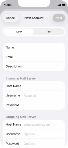Press IMAP. Press IMAP.
