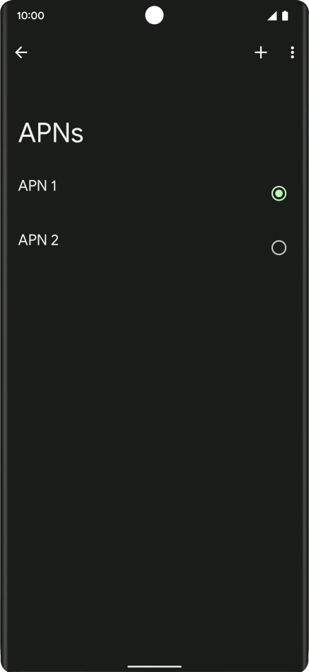 Press the field next to the required data connection to activate it. Press the field next to the required data connection to activate it.