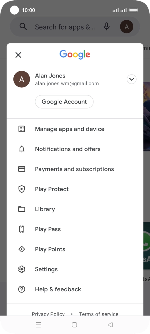 Press Manage apps & device. Press Manage apps & device.