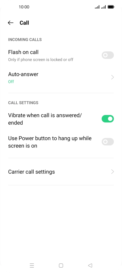 Press Carrier call settings. Press Carrier call settings.