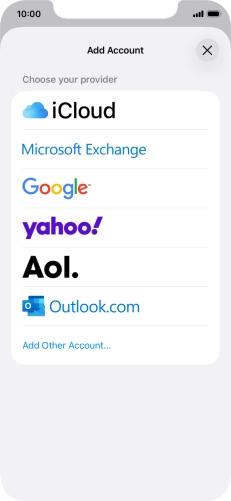 Press Add Other Account.... Press Add Other Account....