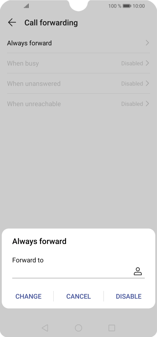 Press DISABLE. Press DISABLE.
