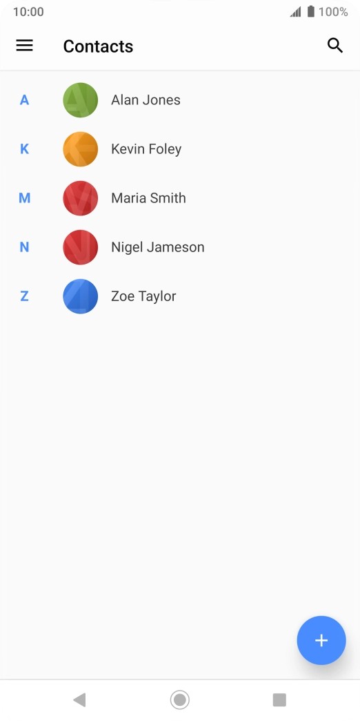 Press the new contact icon. Press the new contact icon.
