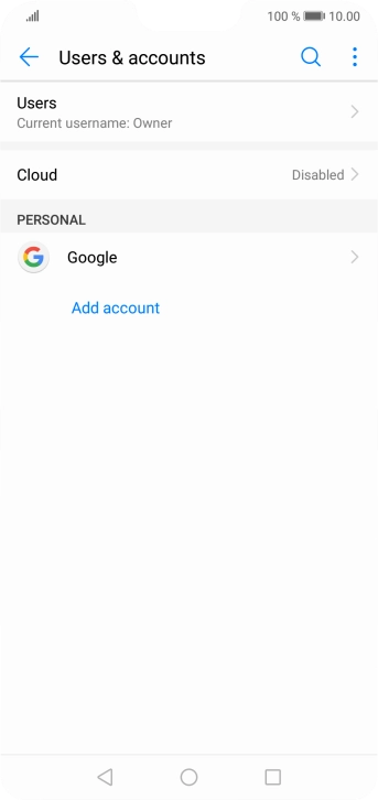 Press Add account. Press Add account.