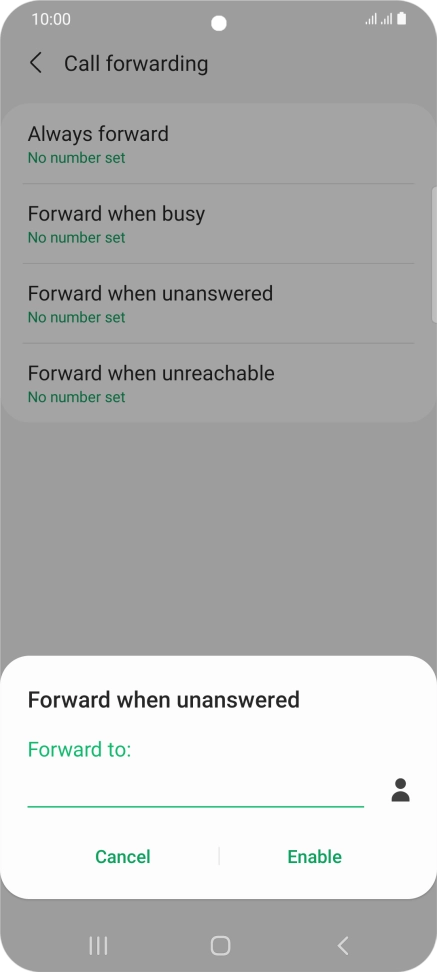 Key in +447953222222 and press Enable. Key in +447953222222 and press Enable.