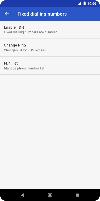 Press Enable FDN. Press Enable FDN.