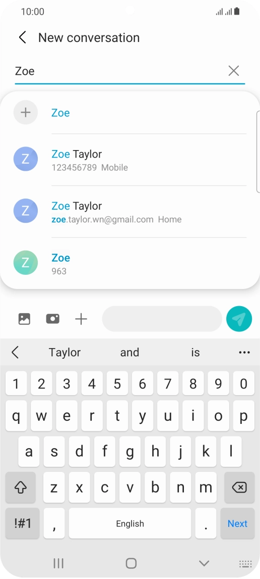 Press the required contact. Press the required contact.