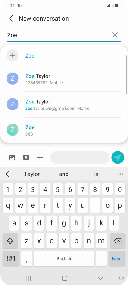 Press the required contact. Press the required contact.