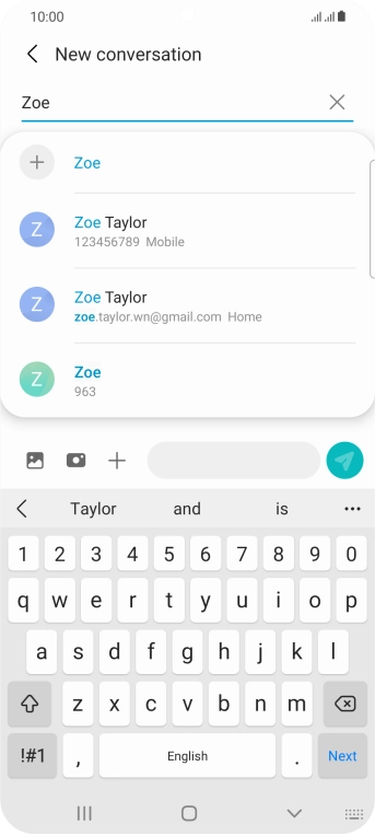 Press the required contact. Press the required contact.
