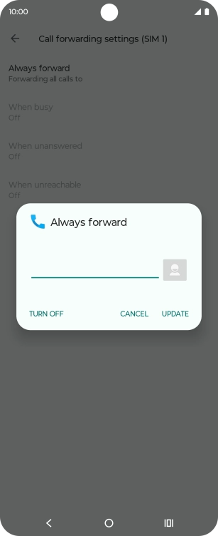 Press TURN OFF. Press TURN OFF.