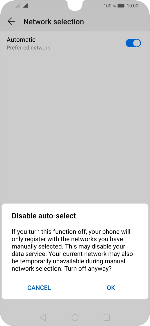 Press OK and your phone will search for networks. Press OK and your phone will search for networks.