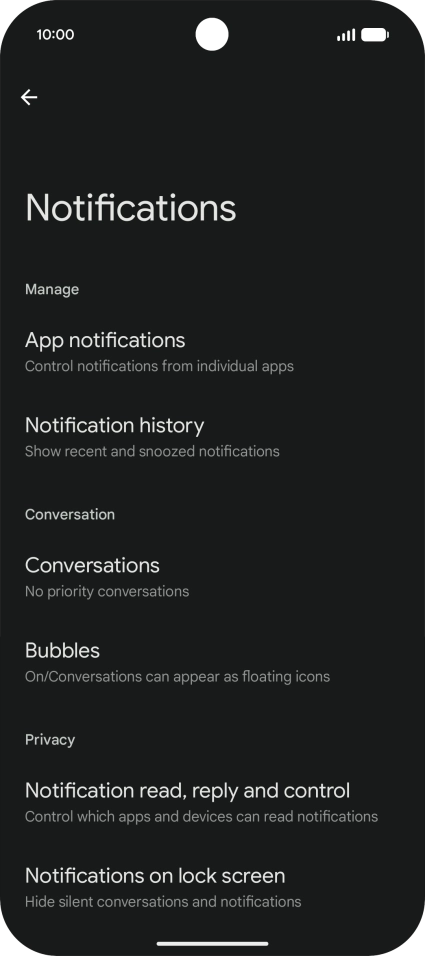 Press App notifications. Press App notifications.