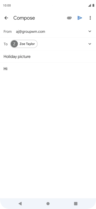 Press the attachment icon. Press the attachment icon.