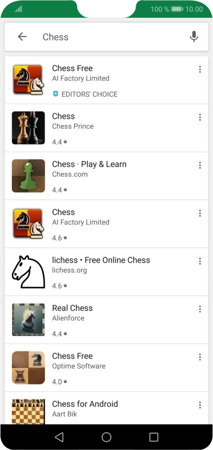 Press the required app. Press the required app.