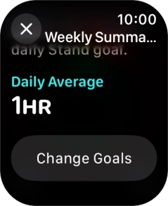 Follow the instructions on the screen to see an activity summary for the current week or to adjust the daily activity goal. Follow the instructions on the screen to see an activity summary for the current week or to adjust the daily activity goal.