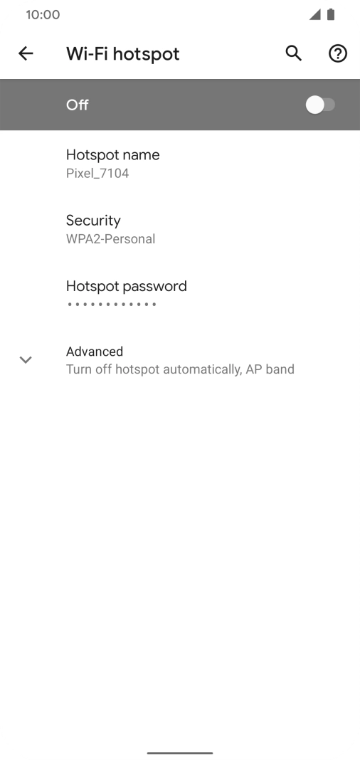 Press Hotspot name. Press Hotspot name.