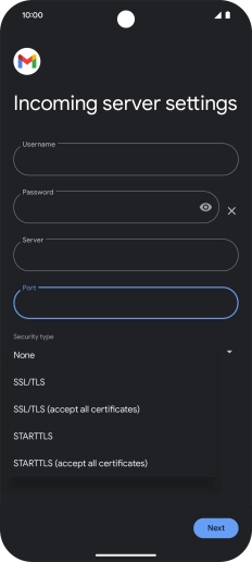 Press SSL/TLS. Press SSL/TLS.