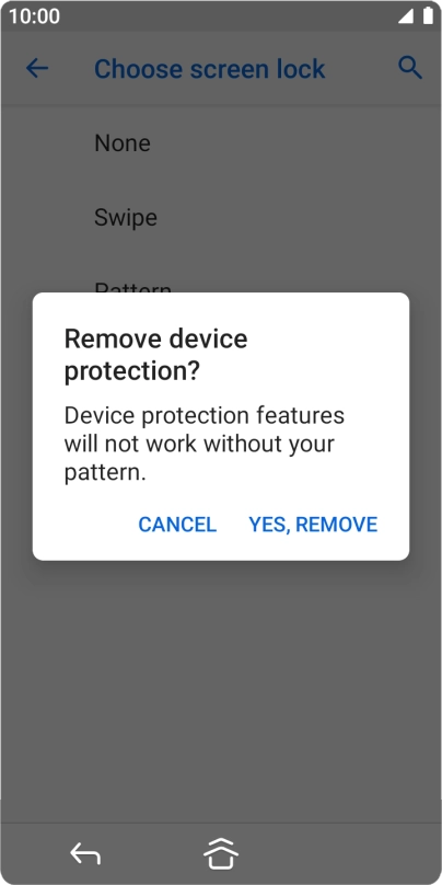 Press YES, REMOVE. Press YES, REMOVE.
