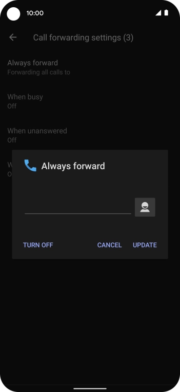 Press TURN OFF. Press TURN OFF.