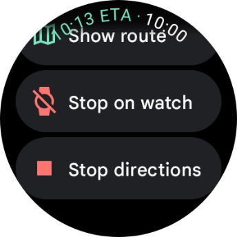 Press Stop directions. Press Stop directions.