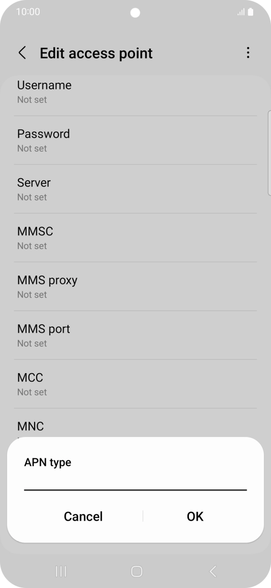 Key in default and press OK. Key in default and press OK.