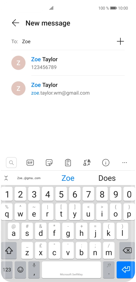 Press the required contact. Press the required contact.