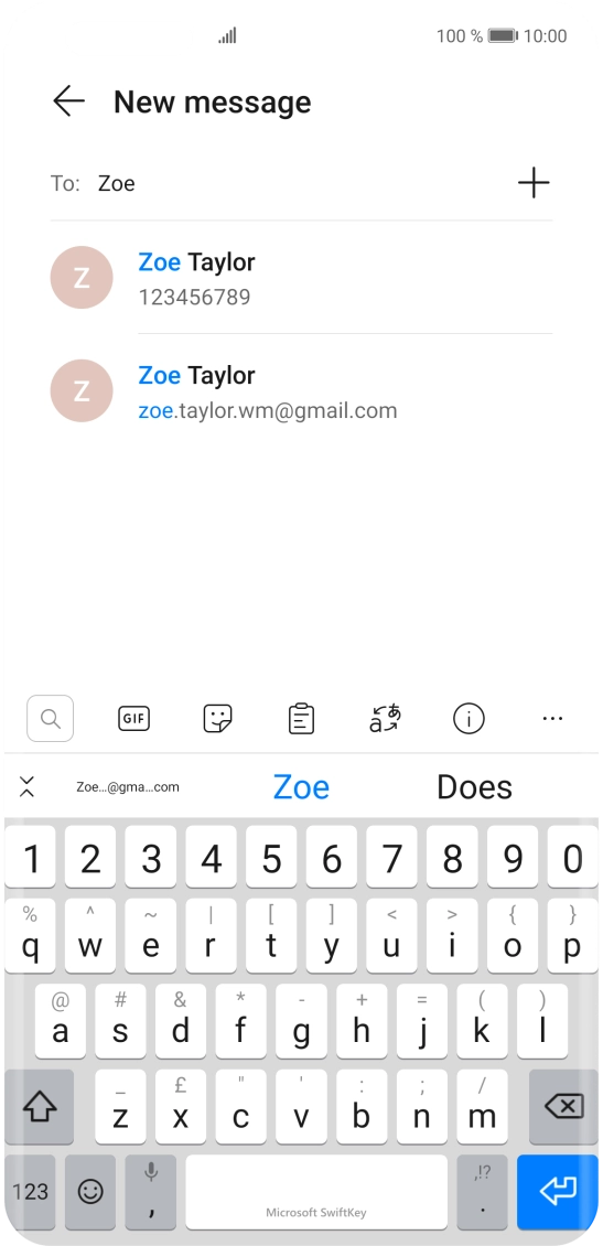 Press the required contact. Press the required contact.