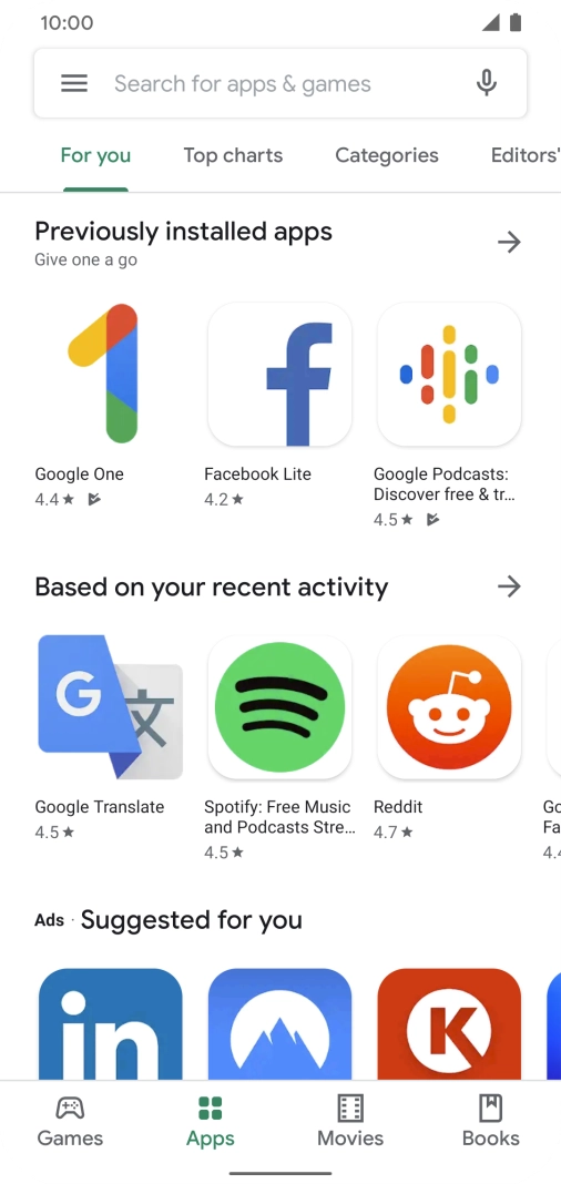 Press the search field. Press the search field.