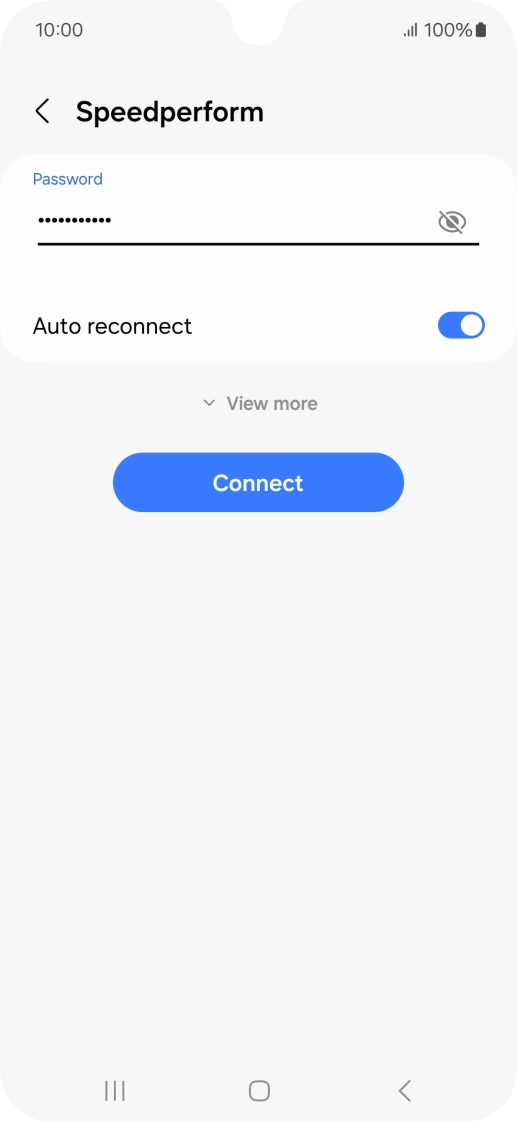 Key in the password for the Wi-Fi network and press Connect. Key in the password for the Wi-Fi network and press Connect.