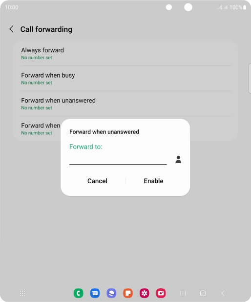 Key in +447953222222 and press Enable. Key in +447953222222 and press Enable.