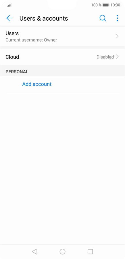 Press Add account. Press Add account.