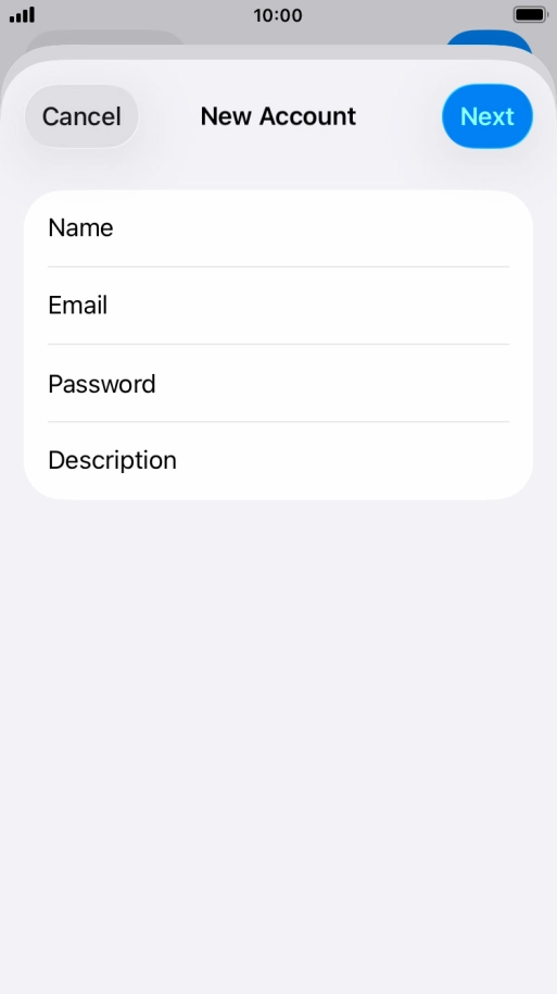 Press Description and key in the required name. Press Description and key in the required name.