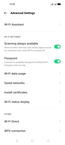 Press Wi-Fi Assistant. Press Wi-Fi Assistant.