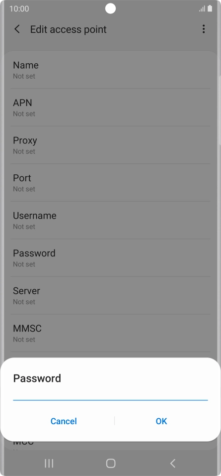 Key in secure and press OK. Key in secure and press OK.