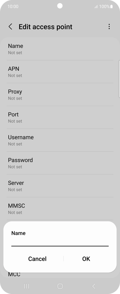 Key in EE Internet and press OK. Key in EE Internet and press OK.