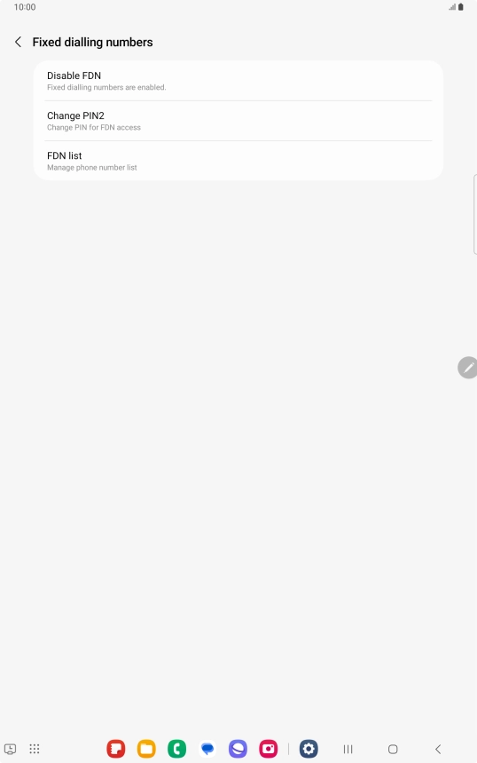 Press Disable FDN. Press Disable FDN.