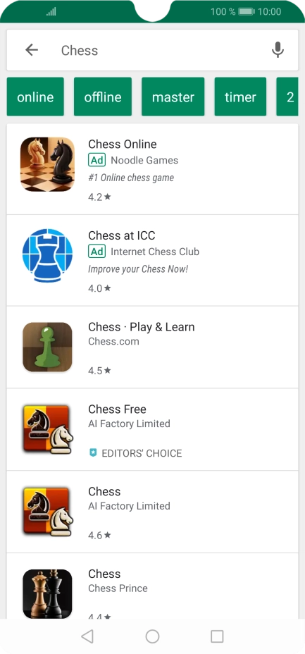 Press the required app. Press the required app.
